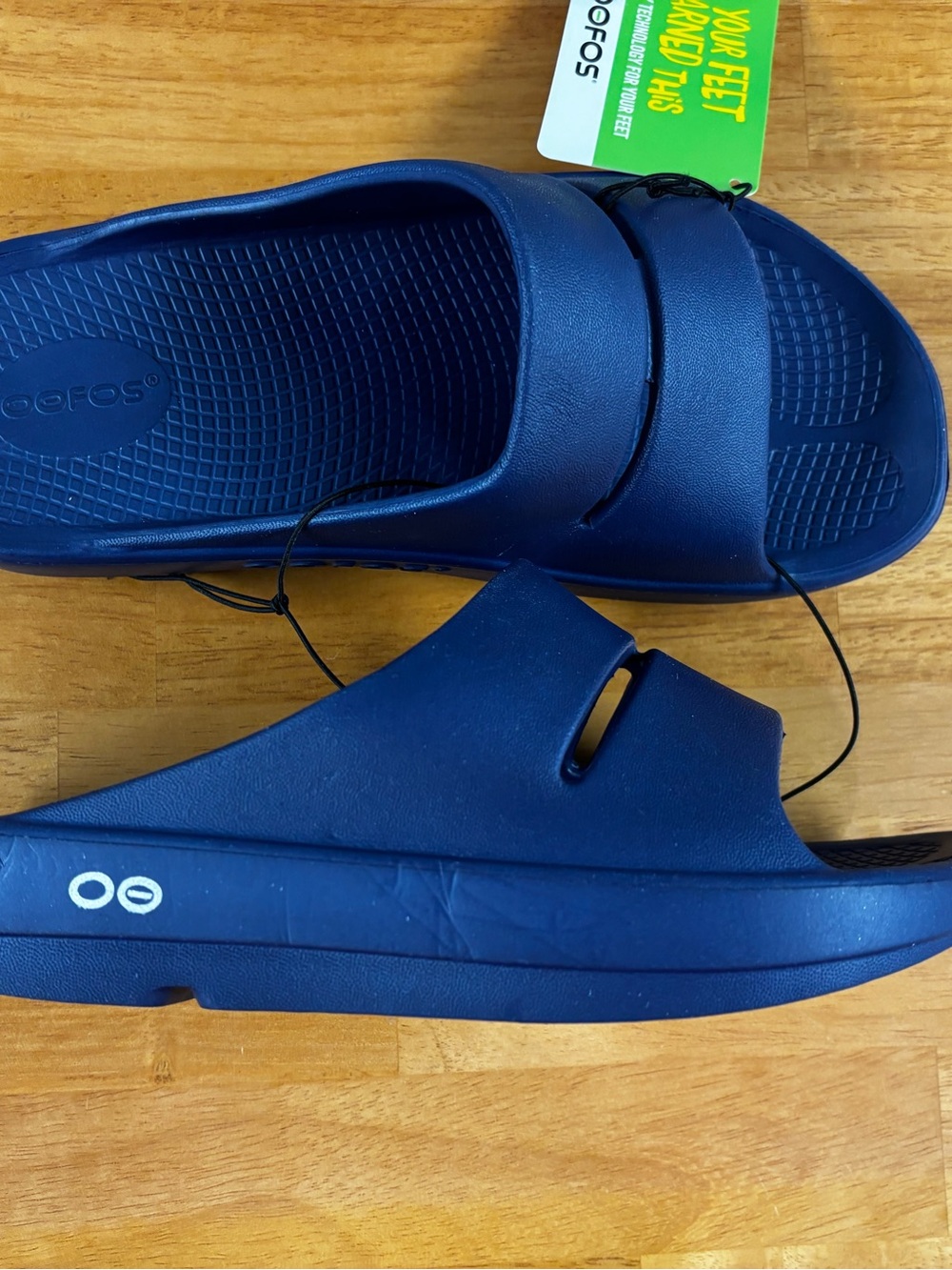 OOFOS Ooahh Navy Blue Slide Sandals Comfort Slip On Women’s 8, Men’s 6 - Picture 4 of 10